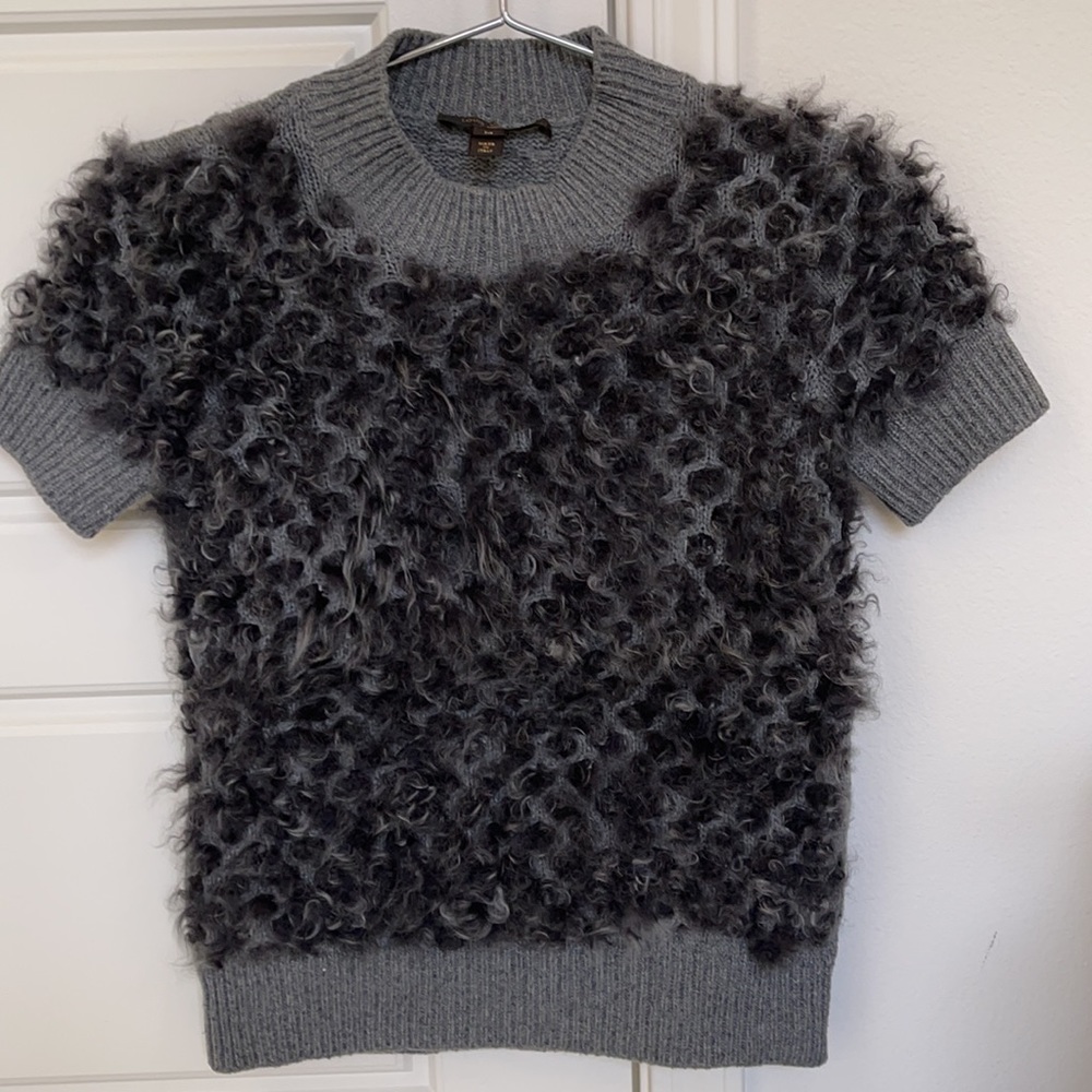 Louis Vuitton Grey Fur Wool Sweater